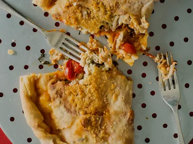 Leftover chicken and cheese calzone ripieno