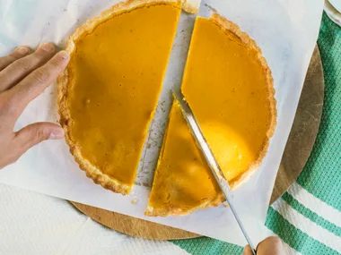 Pumpkin and ginger tart