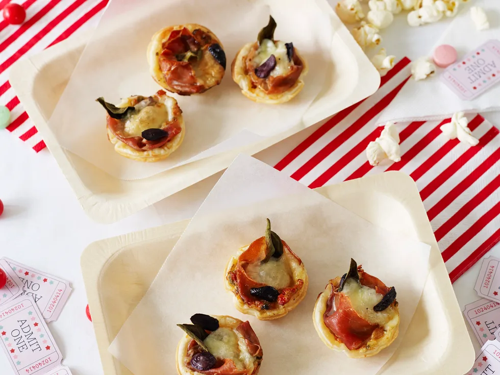 Tomato, basil and cheese pizza tart