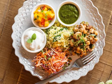 South indian-inspired sprouted thali