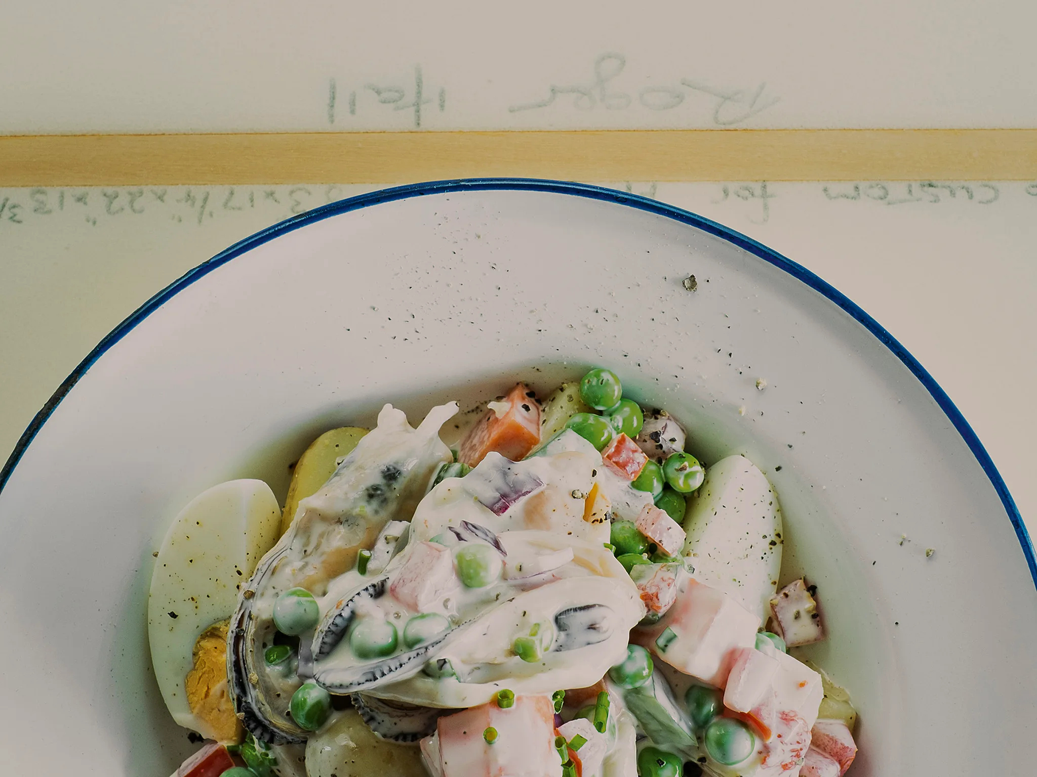 Mussels and russian potato salad