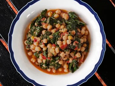 Chickpea, ginger and cavolo nero casserole