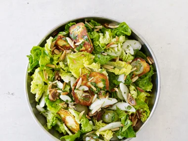 Sizzled haloumi, green grape and nashi salad