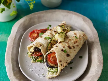 Iraqi flatbreads with eggplant