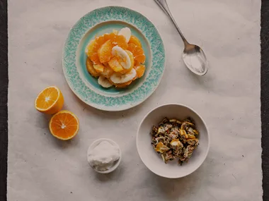 Super seeds and citrus breakfast granola