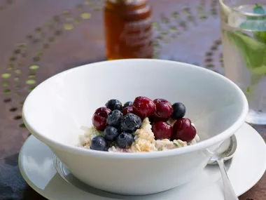 Bircher muesli and summer fruits