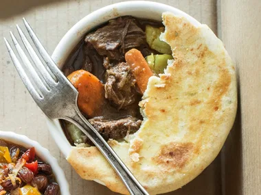 Short ribs and root-vegetable pie
