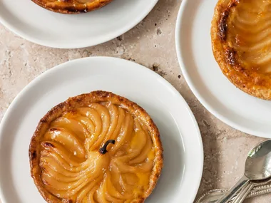 Frangipane pear tartlets