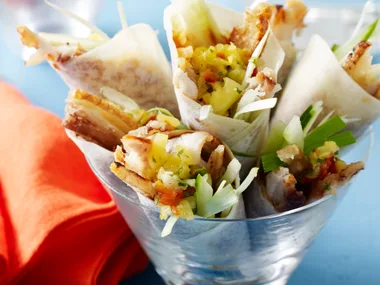 Peking-style pork pancakes