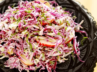 Crispy winter slaw with dijon yoghurt mayo