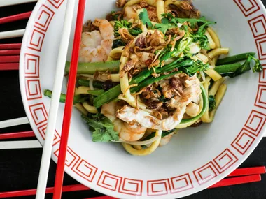 Chicken, chilli, prawn and egg noodles