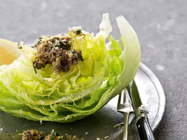 Iceberg wedges with anchovy tapenade