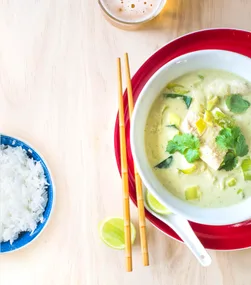 Fish & leek thai green curry