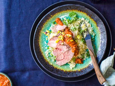 Lamb with sunny Mediterranean sauce