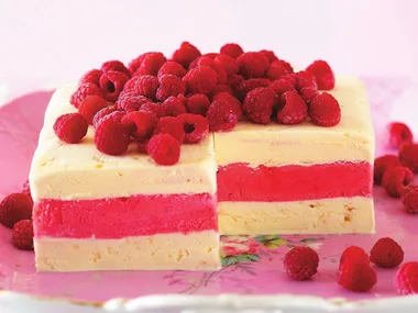 Raspberry toffee ice-cream cake