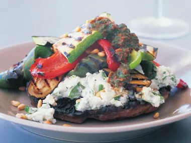grilled vegetable and ricotta stack