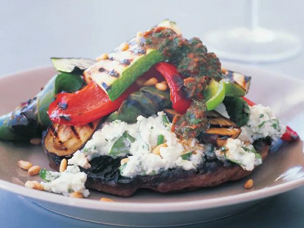 grilled vegetable and ricotta stack