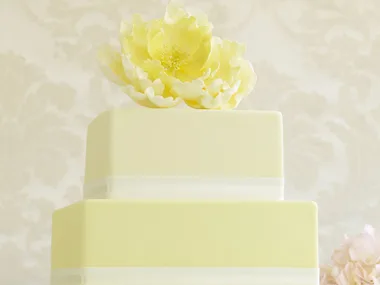 yellow peony Rose Cake