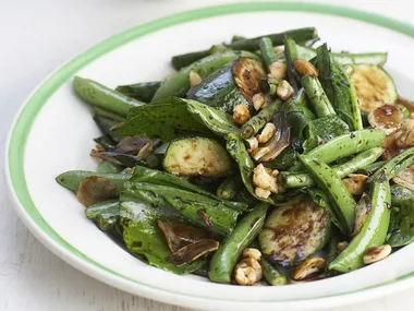 Stir-fried asian greens in black bean sauce