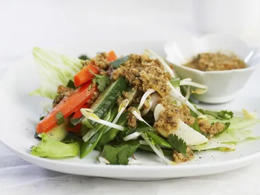 mixed vegetable salad with peanut sauce