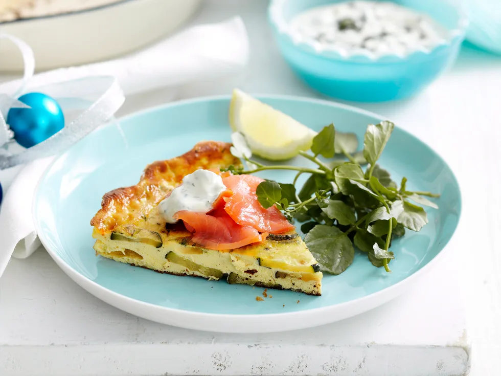 Smoked salmon frittata