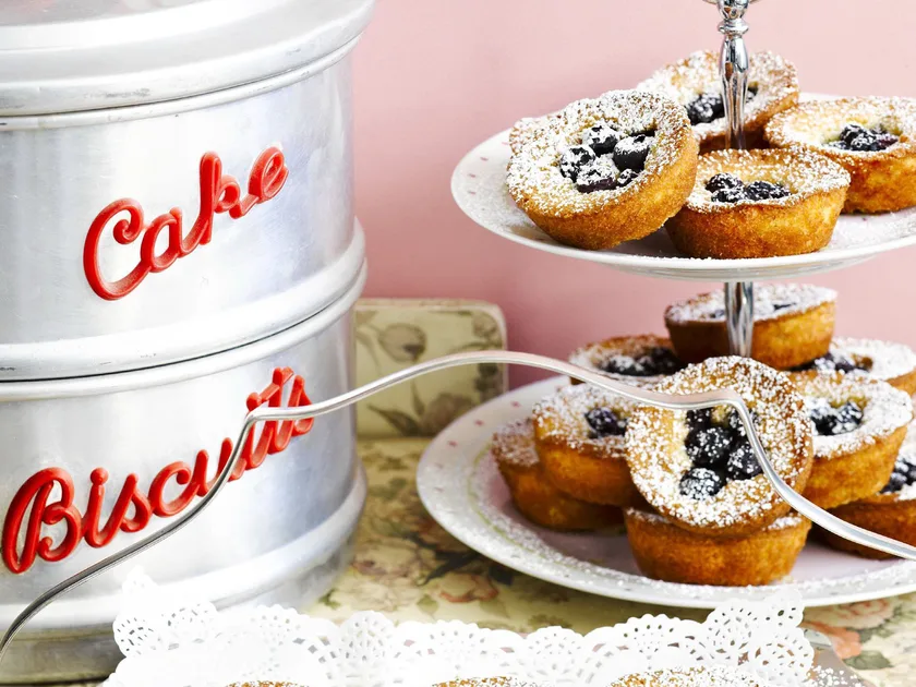 Banana blueberry cakes