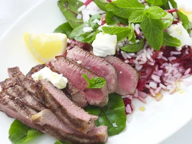 LAMB WITH BEETROOT PILAF