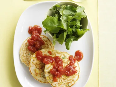 Corn Fritters with Sweet Tomato Chilli Sauce