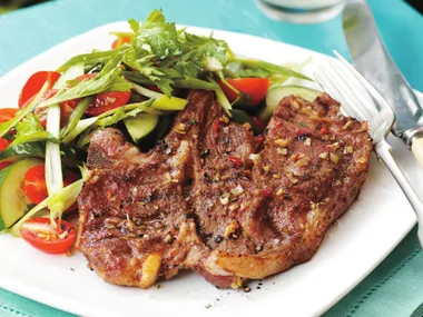 barbecued forequarter chops with three marinades