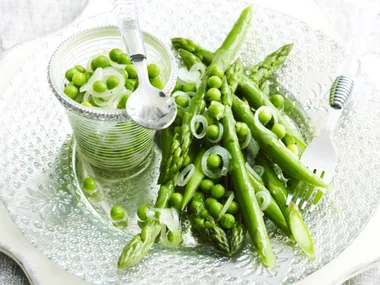 ASPARAGUS SALAD WITH SPRING ONION and Pea Vinaigrette
