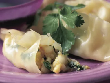 Steamed sweet chilli prawn dumplings