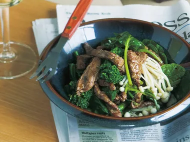 spinach and beef stir-fry