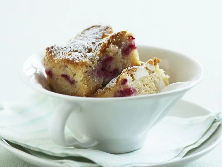 White chocolate, nut and berry blondies