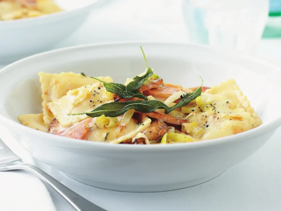 creamy pumpkin and sage ravioli