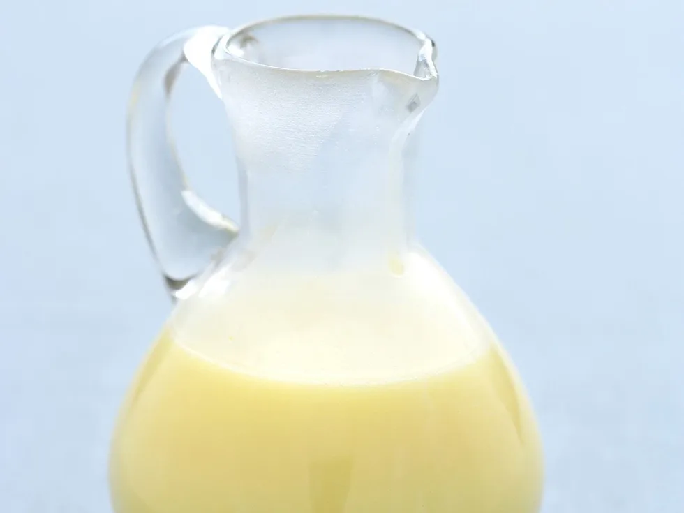 White chocolate, coconut and orange sauce
