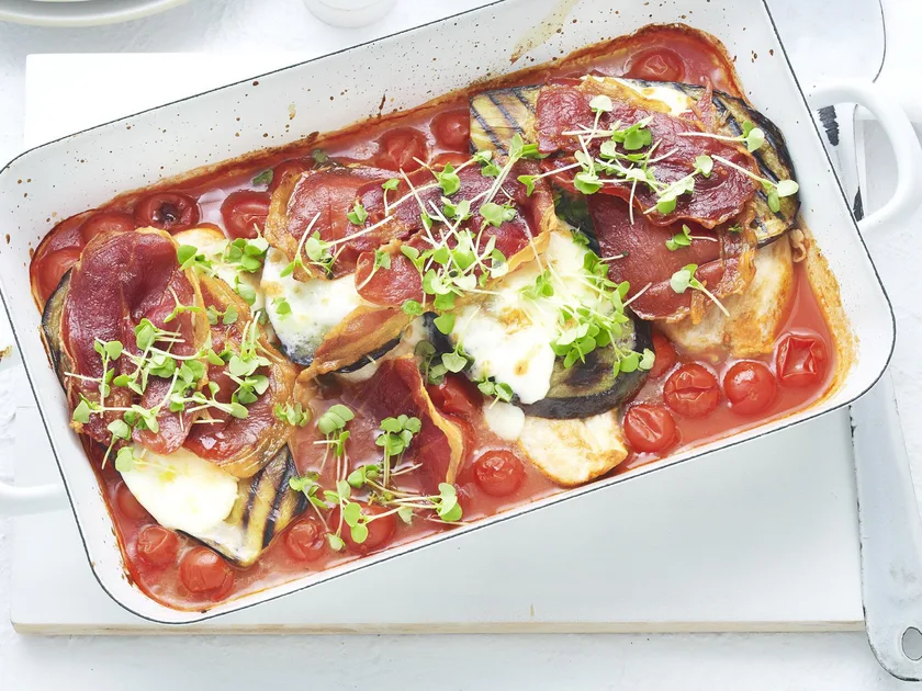 Chicken parmigiana stacks