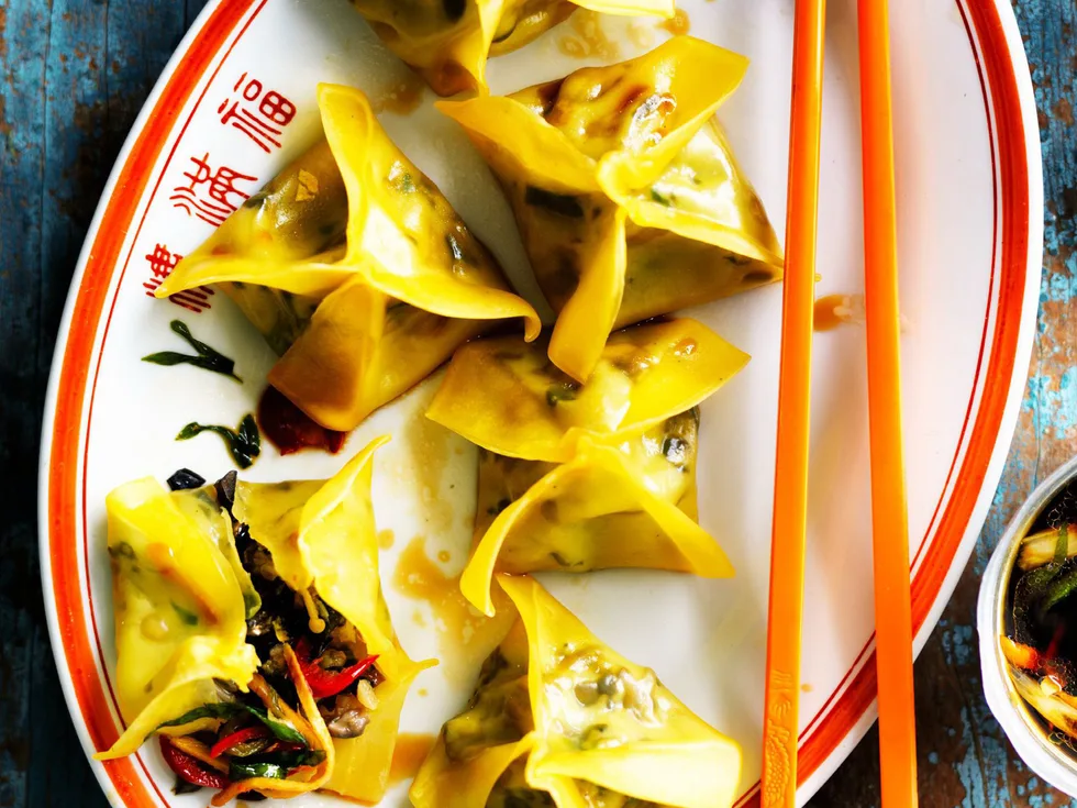 mushroom and water chestnut steamed wontons