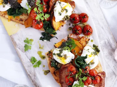 Bacon, egg and PUMPKIN FEAST BRUSCHETTA