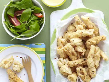 salt and pepper squid with lemon aïoli