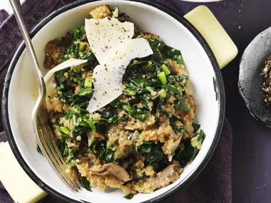 mushroom, cavolo nero and quinoa risotto
