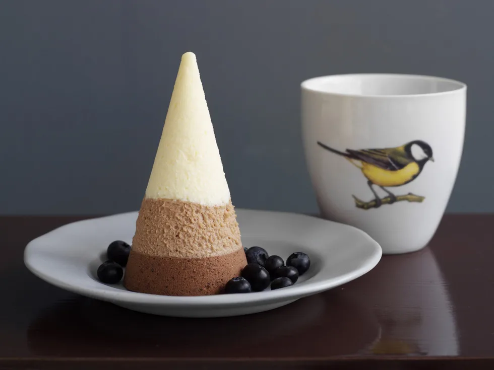 triple-choc cheesecake cones