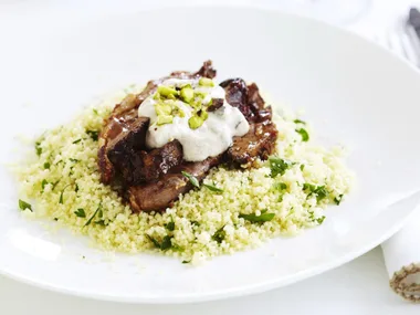 SLOW-COOKED LAMB SHOULDER WITH SAFFRON & APRICOTS