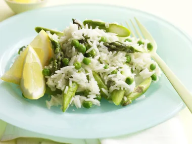 asparagus, pea and lemon pilaf