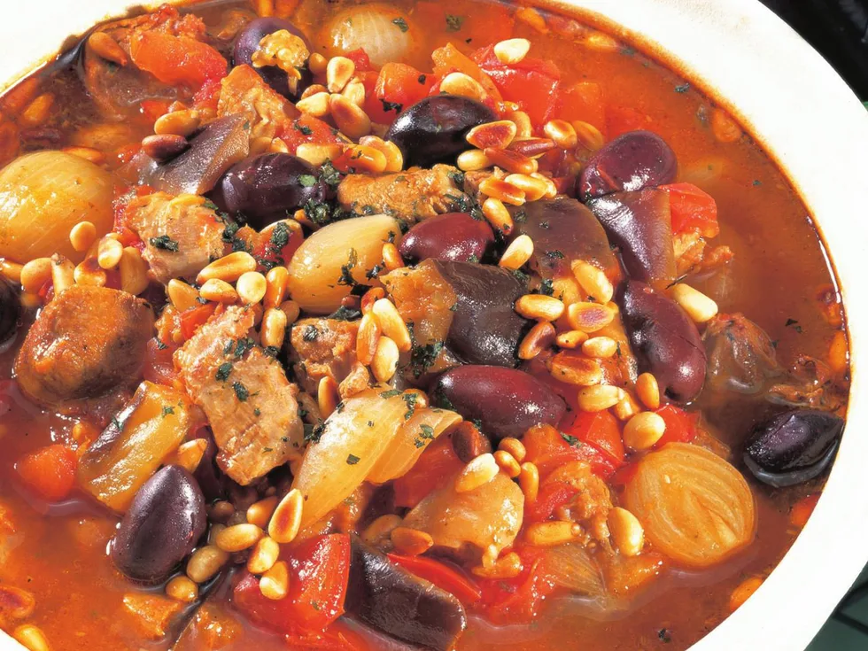 veal with eggplant, olives and capers