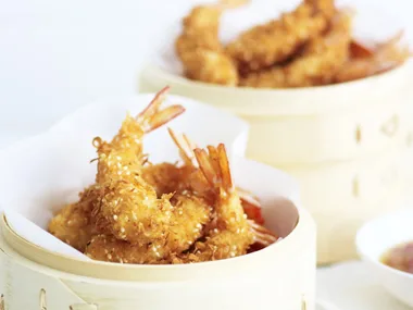 coconut prawns with dipping sauce
