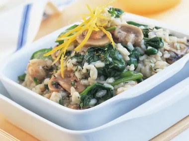 mushroom, spinach & lemon risotto