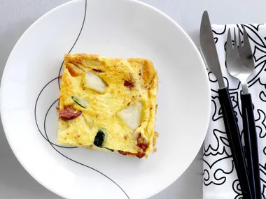 chorizo and roast vegetable frittata