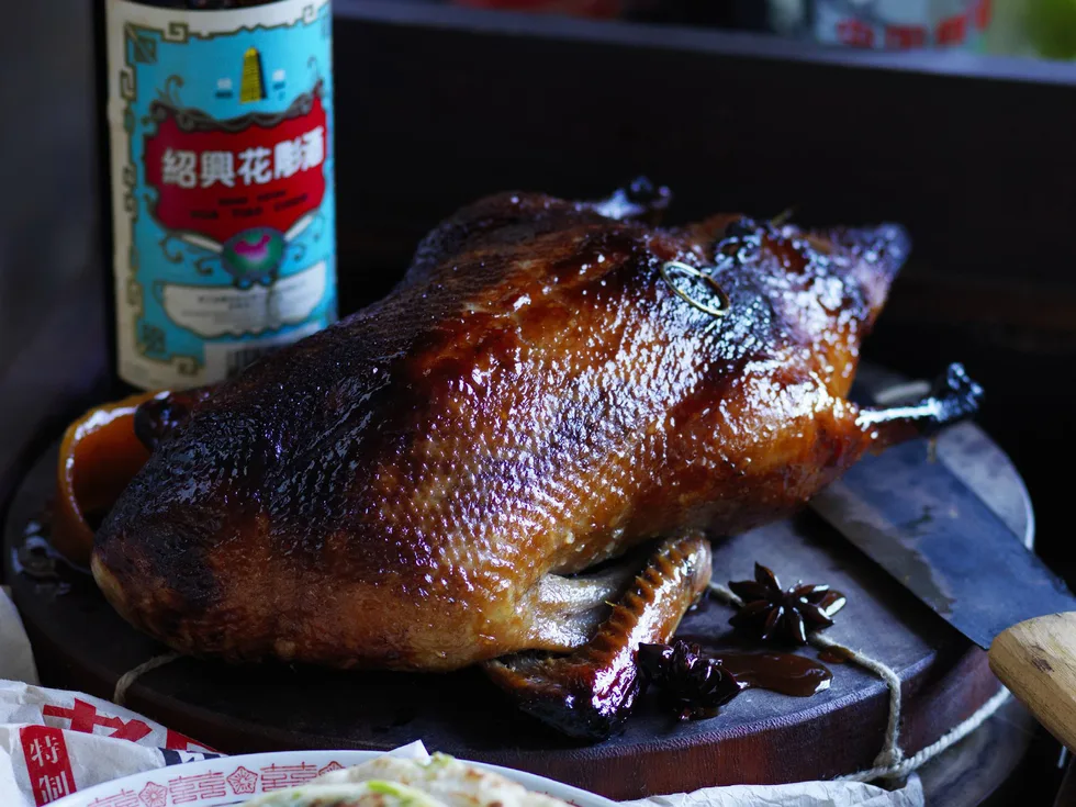 CHINESE ROAST DUCK withgreenonionpancakes