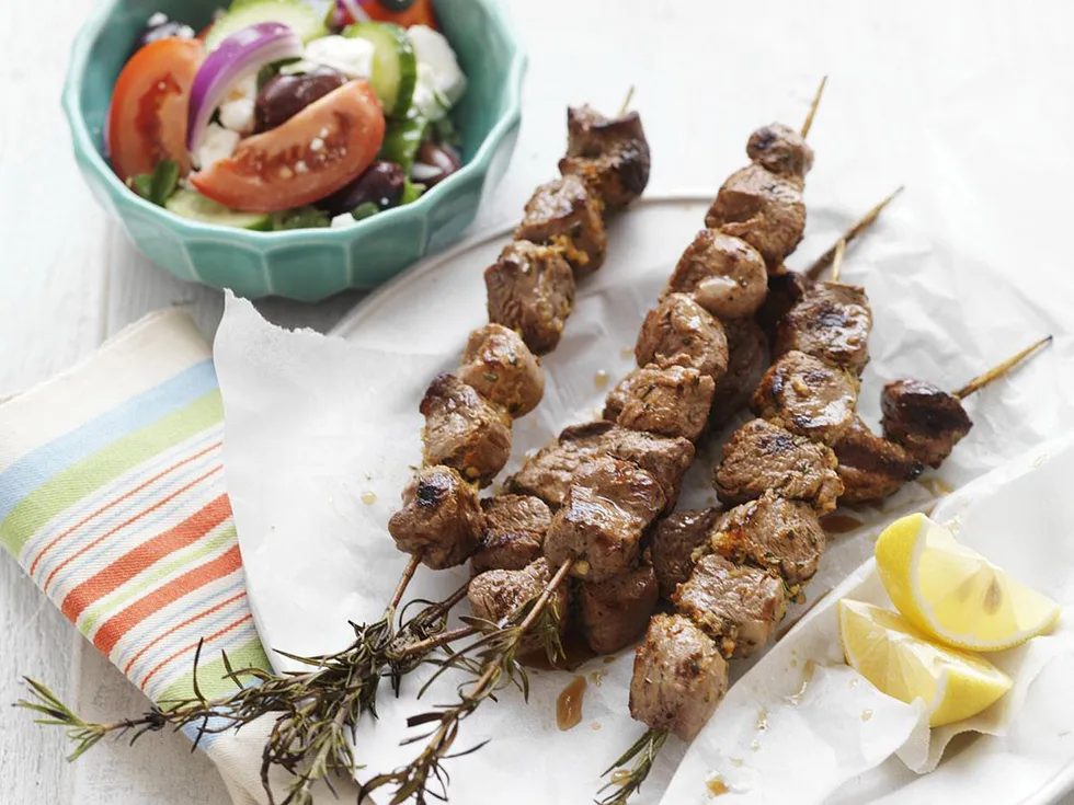 lamb on rosemary skewers