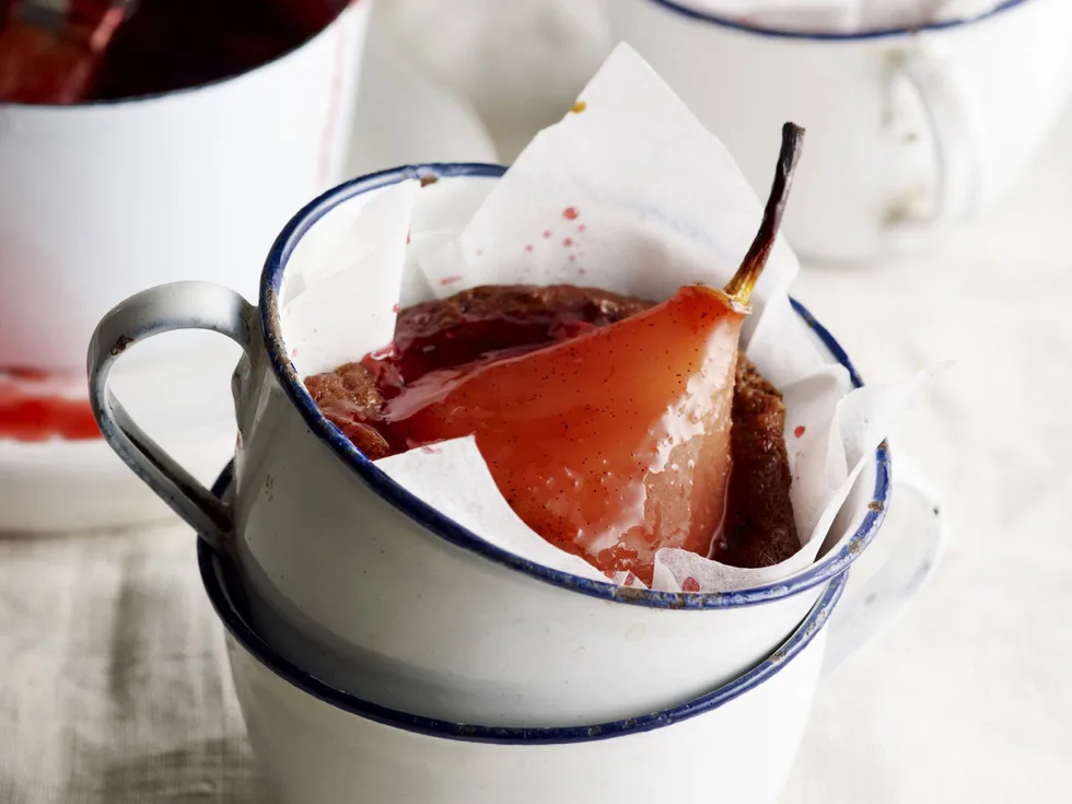 chocolate and raspberry pear cakes